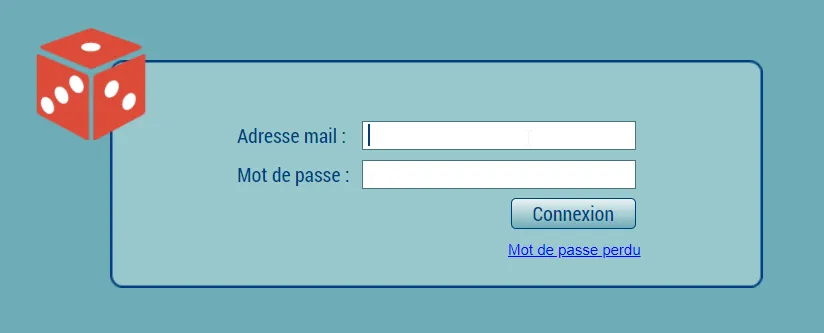 Écran d'authentification de l'application